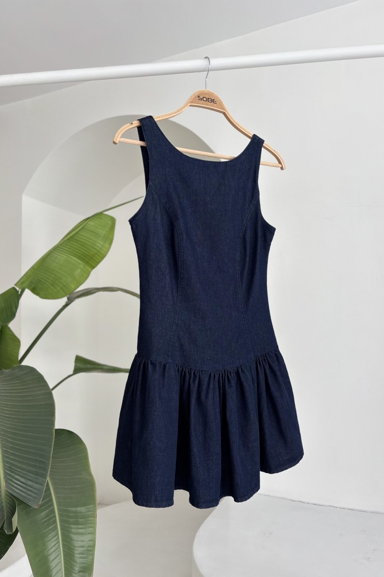 Tensel Mini Dress With Balloon Skirt