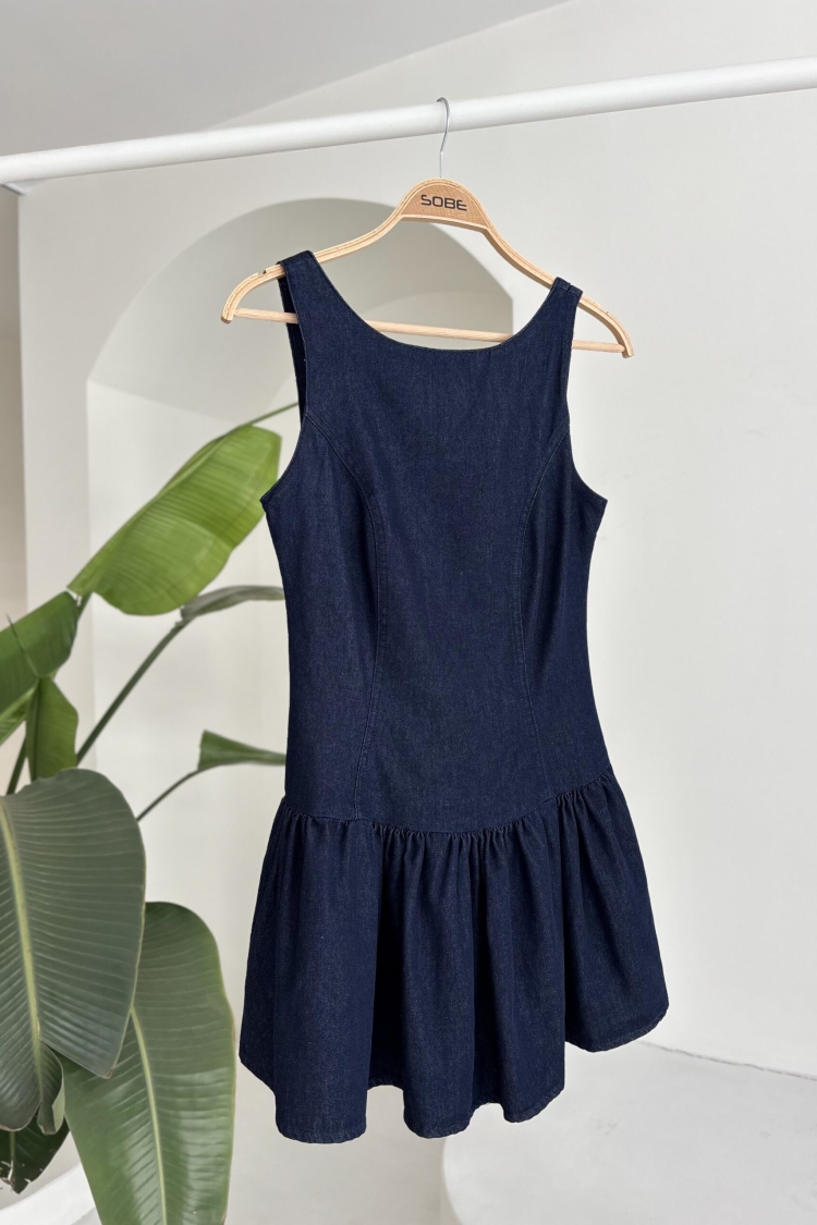 Tensel Mini Dress With Balloon Skirt