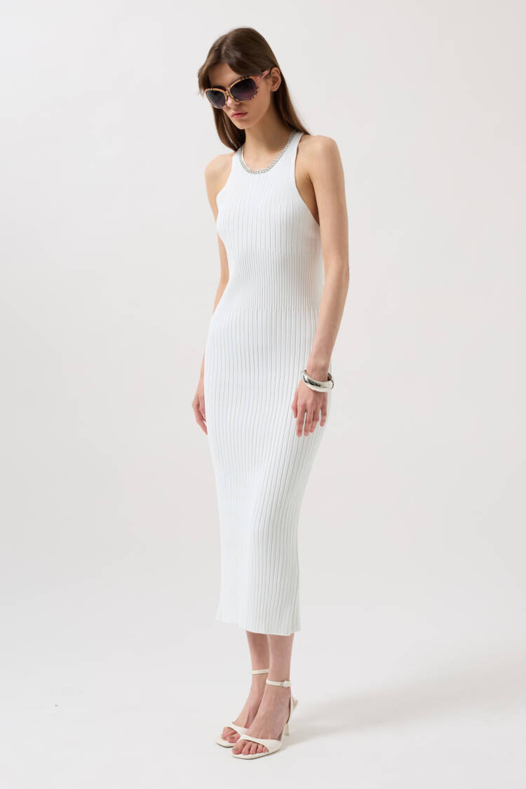Halter Collar Chain Accessory Cross Strap Dress