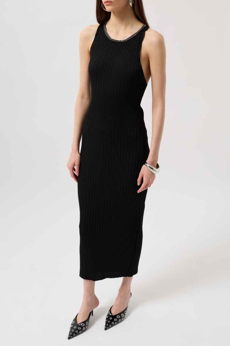 Halter Collar Chain Accessory Cross Strap Dress