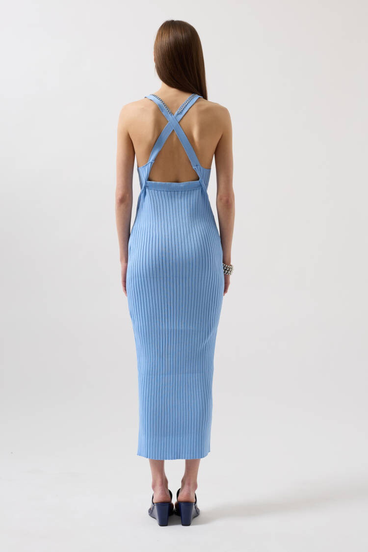 Halter Collar Chain Accessory Cross Strap Dress - Baby