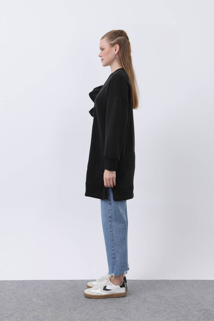 Women's Shoulder Ruffle Detailed Lace Garnished Tunic