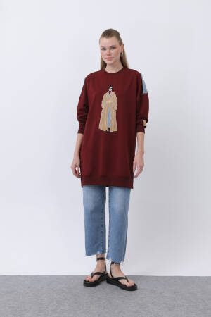 Women's Front Embroidered And Printed Tunic - Puane - Globality Store - Women Clothes Wholesale Turkey