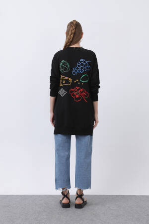 Women's Front Grape Back Fruity Embroidered Tunic - Puane - Globality Store - Women Clothes Wholesale Turkey