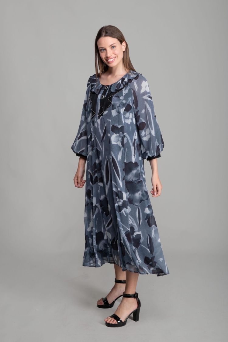 Round Ruffle Collar Empirme Dress
