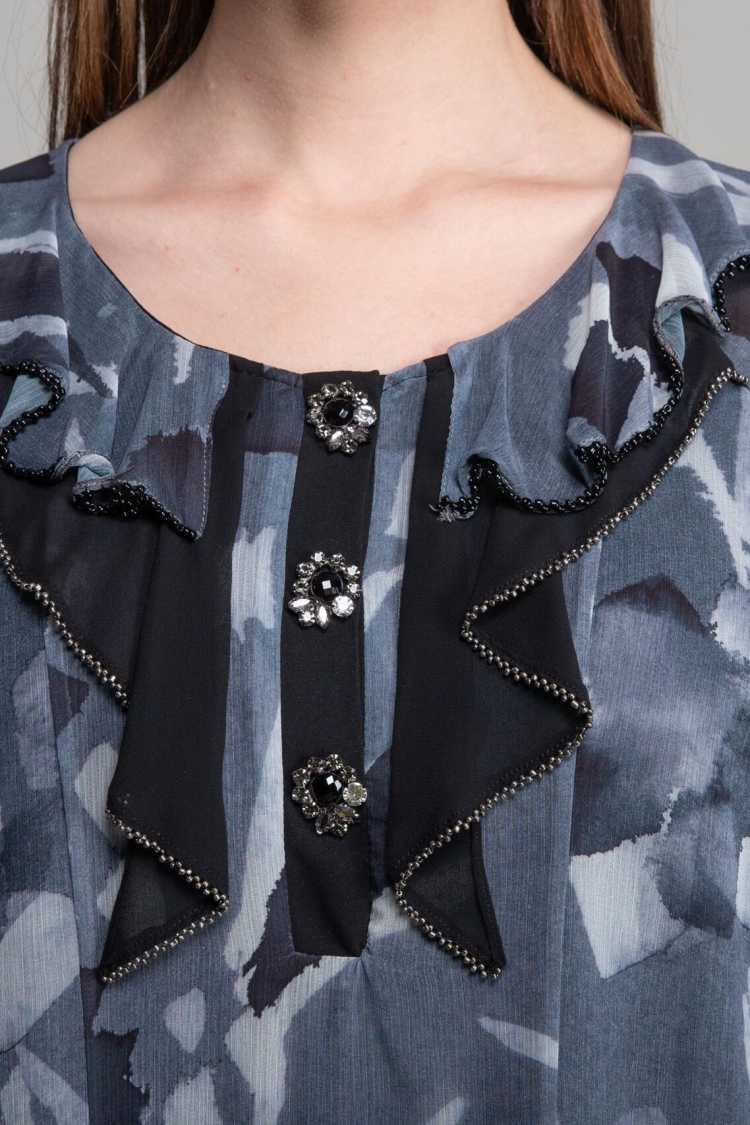 Round Ruffle Collar Empirme Dress
