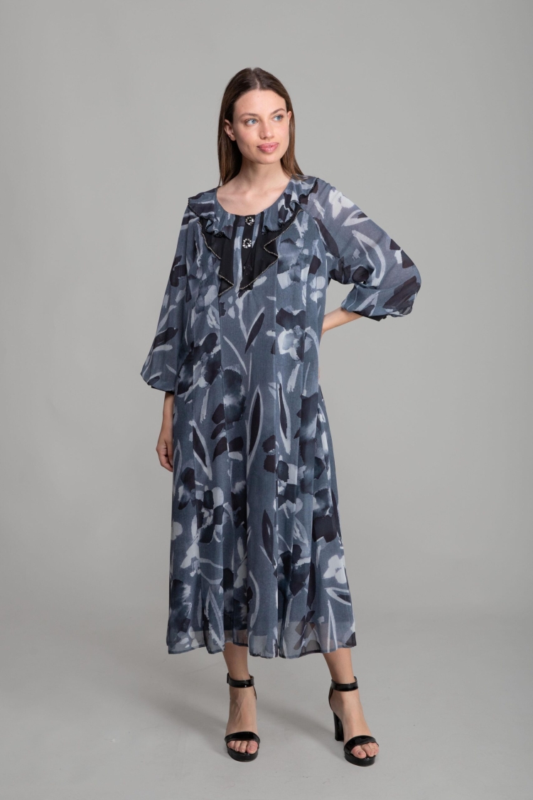 Round Ruffle Collar Empirme Dress