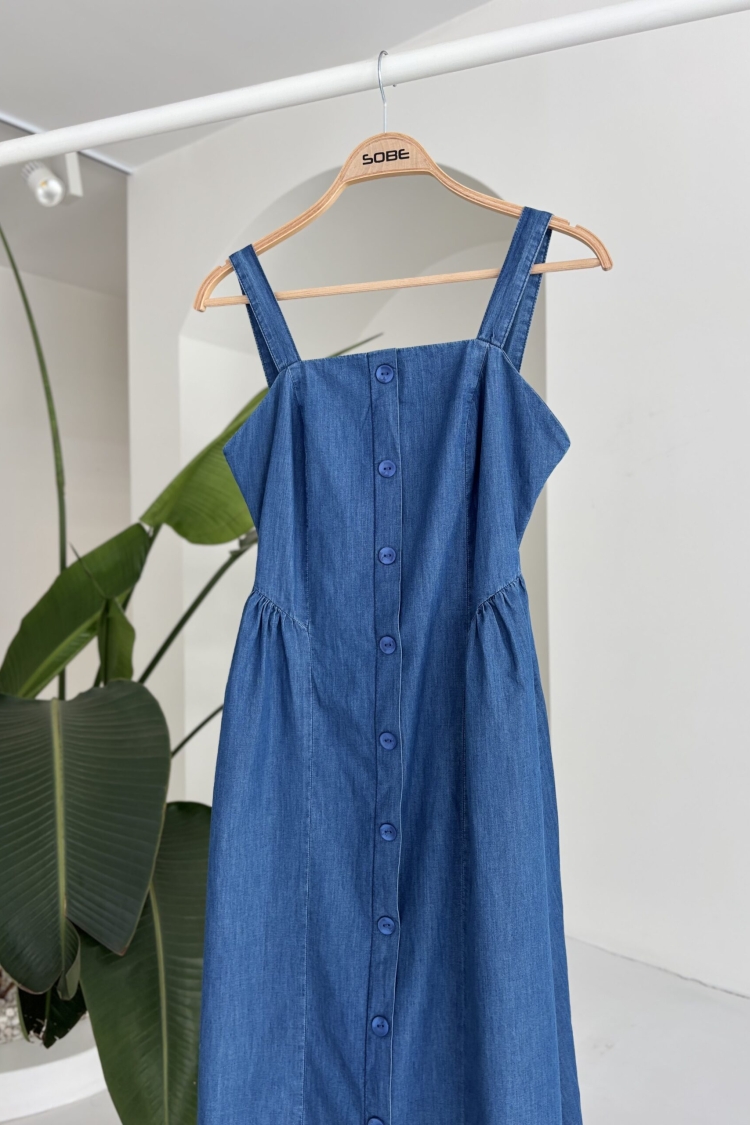 Corsage Detailed Midi Tensel Dress