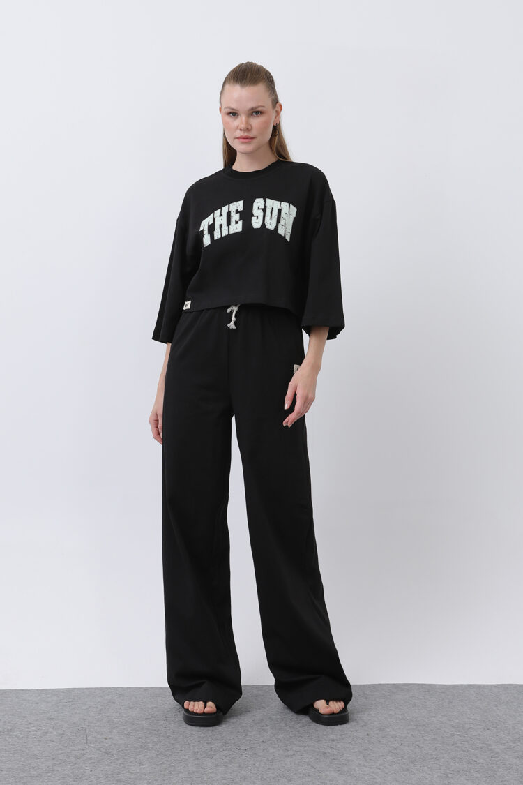 Front Printed Double Pants Set