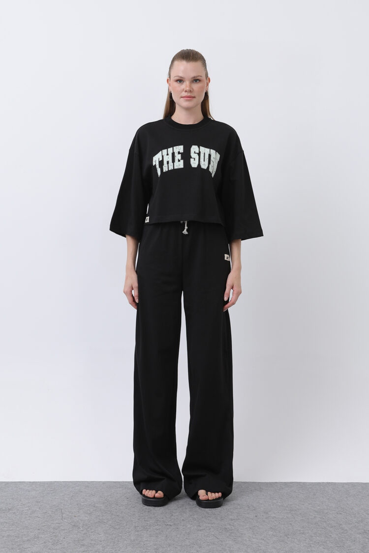 Front Printed Double Pants Set