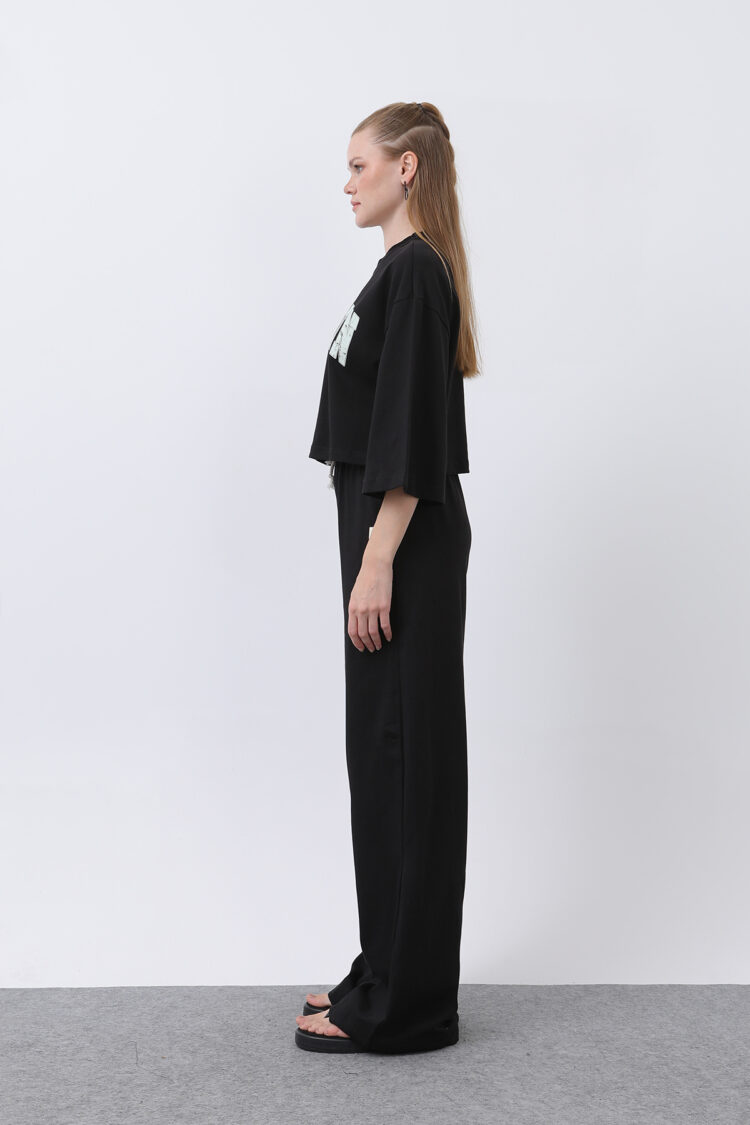 Front Printed Double Pants Set