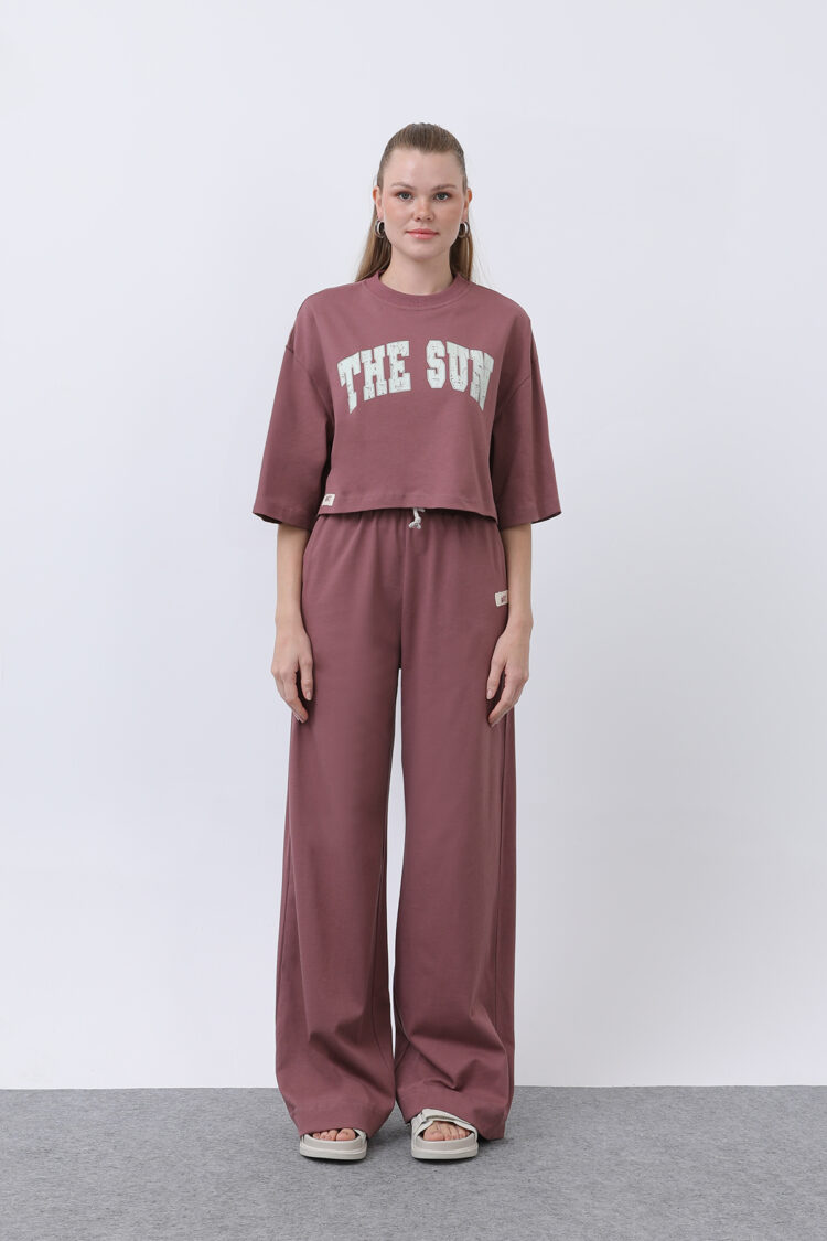 Front Printed Double Pants Suit