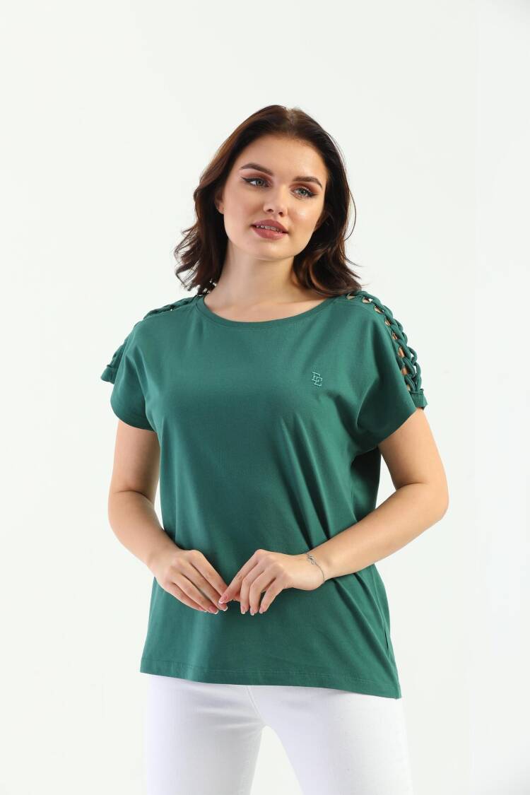EdelleShoulder Braided Women's T-Shirt
