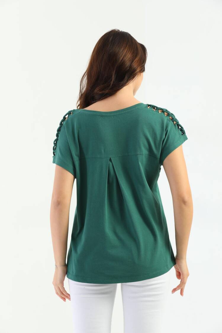 EdelleShoulder Braided Women's T-Shirt