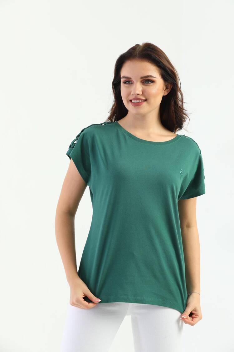 EdelleShoulder Braided Women's T-Shirt