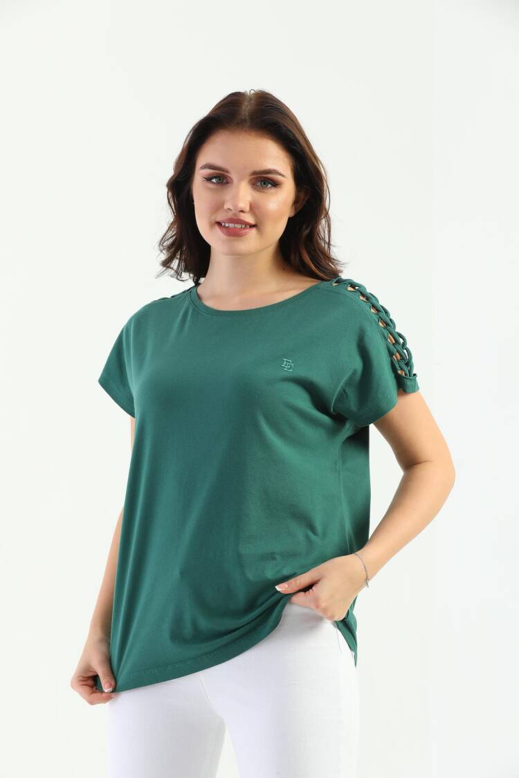 EdelleShoulder Braided Women's T-Shirt