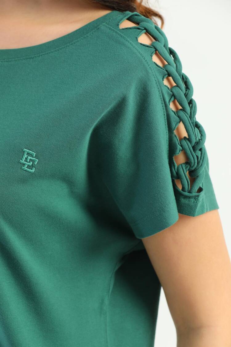 EdelleShoulder Braided Women's T-Shirt