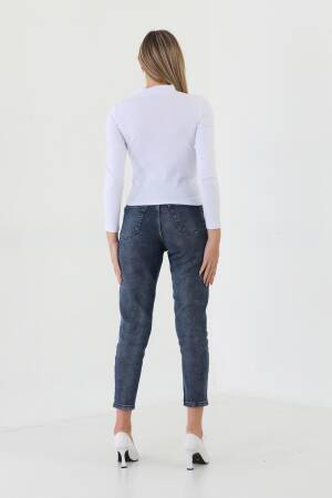 EdelleTurtleneck Stone Embroidered Long Sleeve Ribbed T-Shirt - EDELLE - Globality Store - Women Clothes Wholesale Turkey