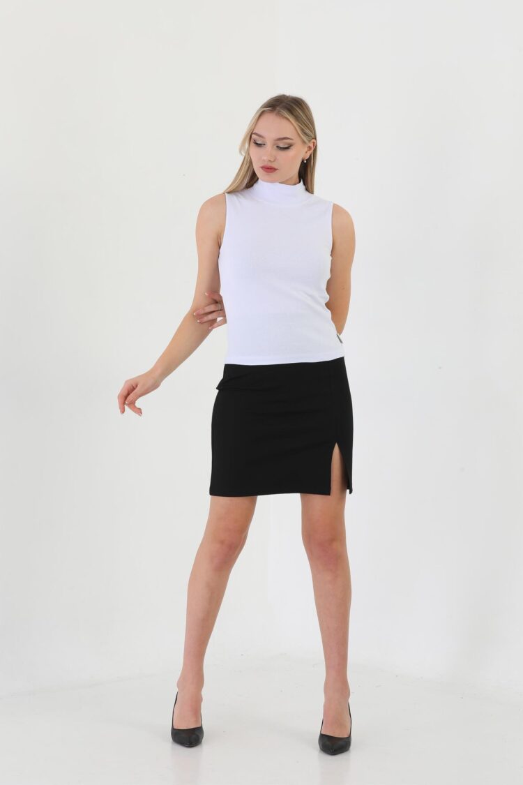 EdelleTurtleneck Zero Sleeve Ribbed Blouse - EDELLE - Globality Store - Women Clothes Wholesale Turkey