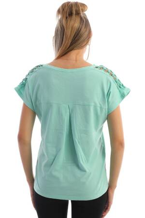 Shoulder Braided Women's T-Shirt - Brand: EDELLE - Women's Clothing Wholesale - Globality Store