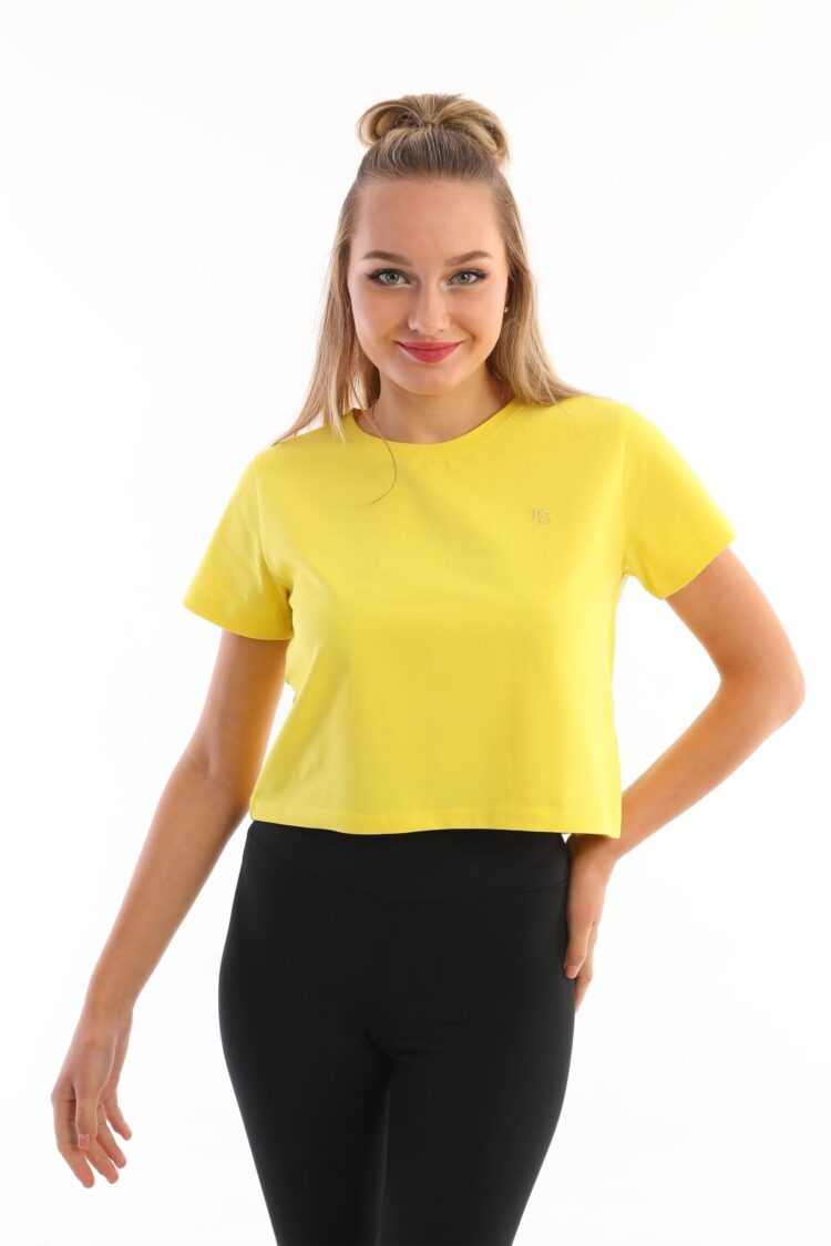 EdelleCrew Neck Crop Women's T-Shirt - EDELLE - Globality Store - Women Clothes Wholesale Turkey
