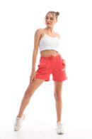 Red Mini Women Shorts - EDELLE - Globality Store - Women Clothes Wholesale Turkey
