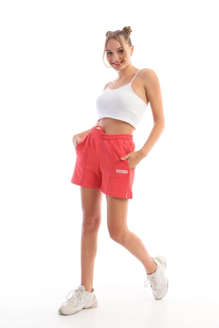 Red Mini Women Shorts - EDELLE - Globality Store - Women Clothes Wholesale Turkey