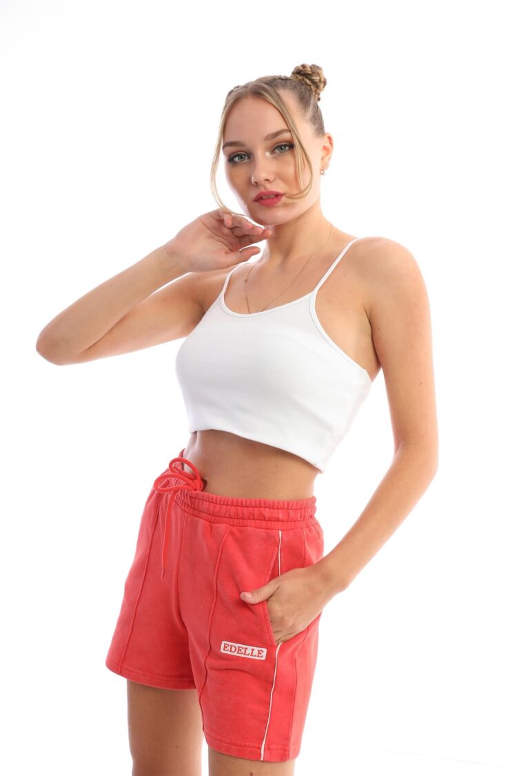 Red Mini Women Shorts