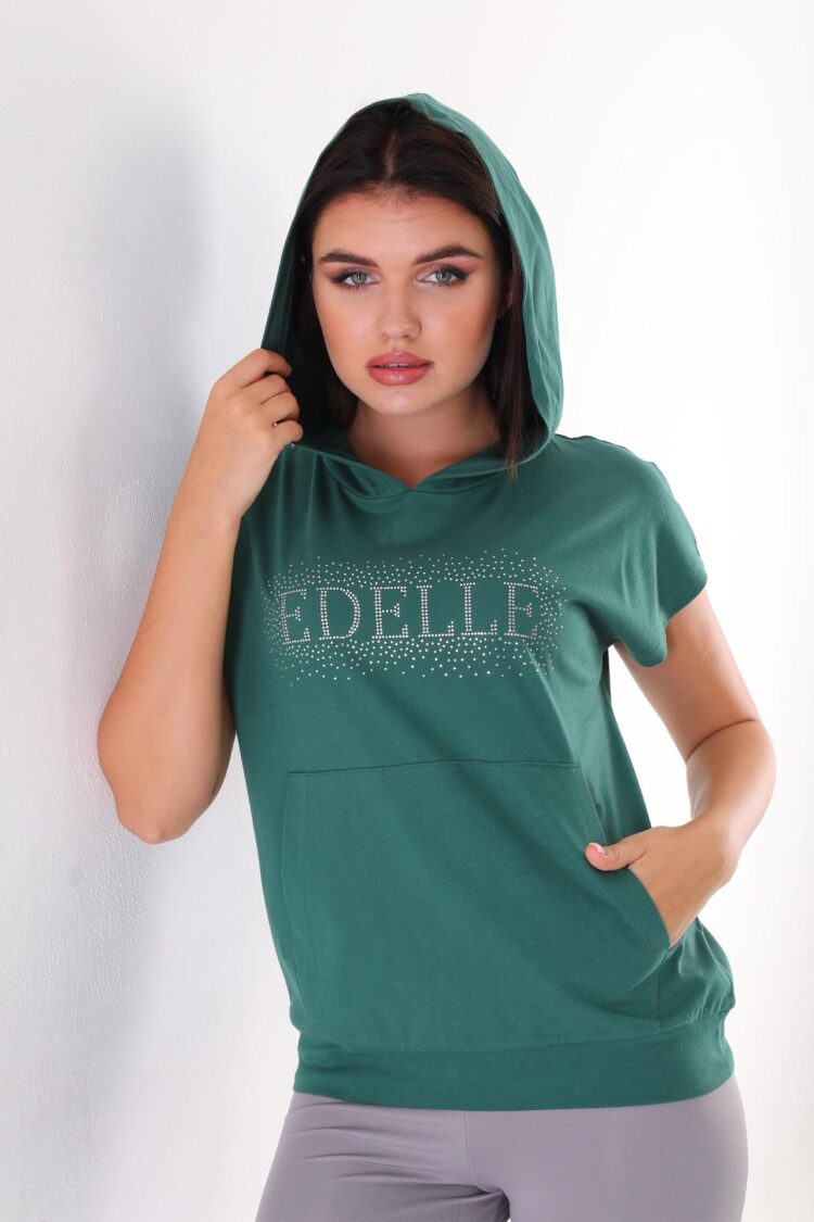 Low Shoulder Hoodie - EDELLE - Globality Store - Women Clothes Wholesale Turkey