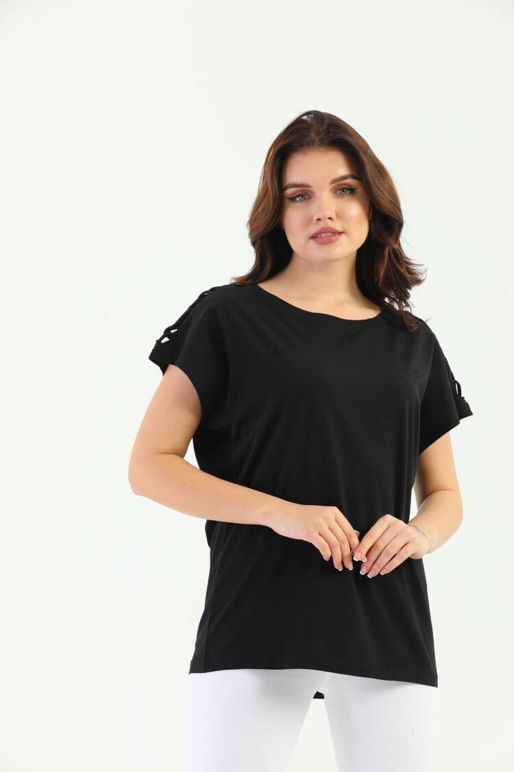 EdelleShoulder Braided Women's T-Shirt