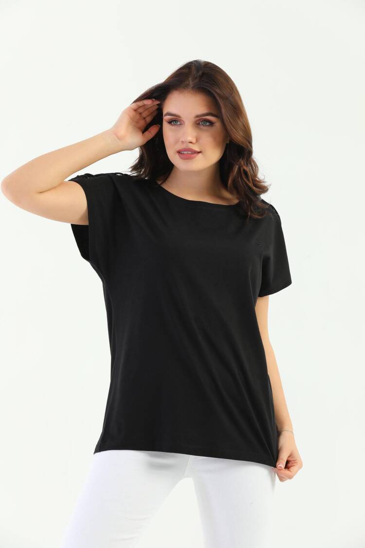 EdelleShoulder Braided Women's T-Shirt