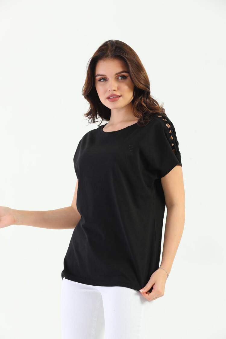 EdelleShoulder Braided Women's T-Shirt