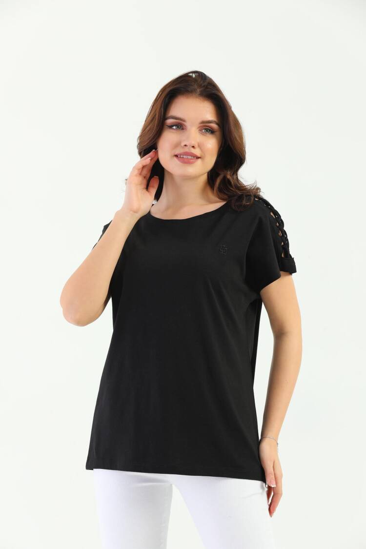 EdelleShoulder Braided Women's T-Shirt