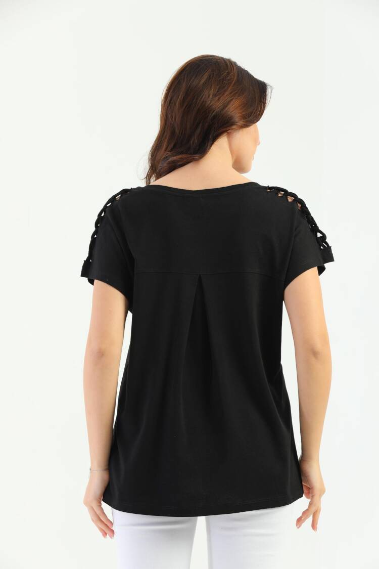 EdelleShoulder Braided Women's T-Shirt