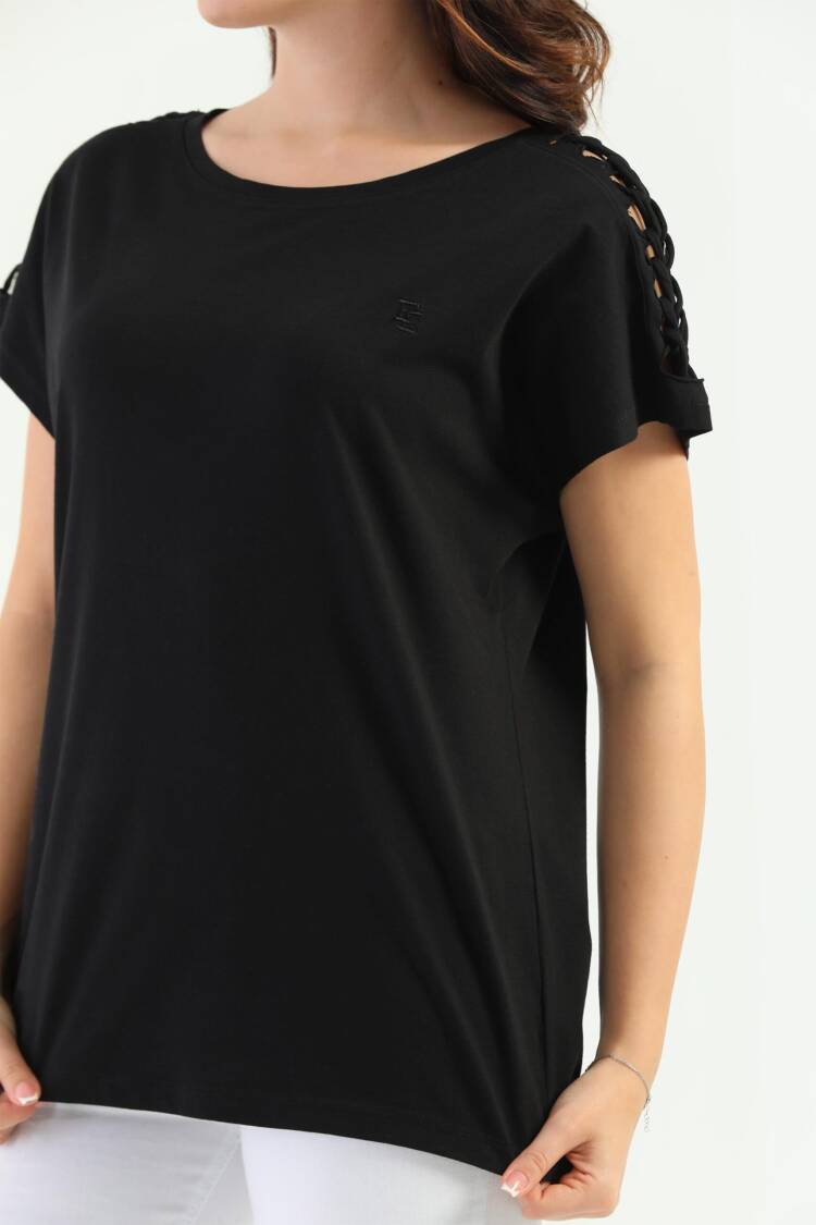 EdelleShoulder Braided Women's T-Shirt