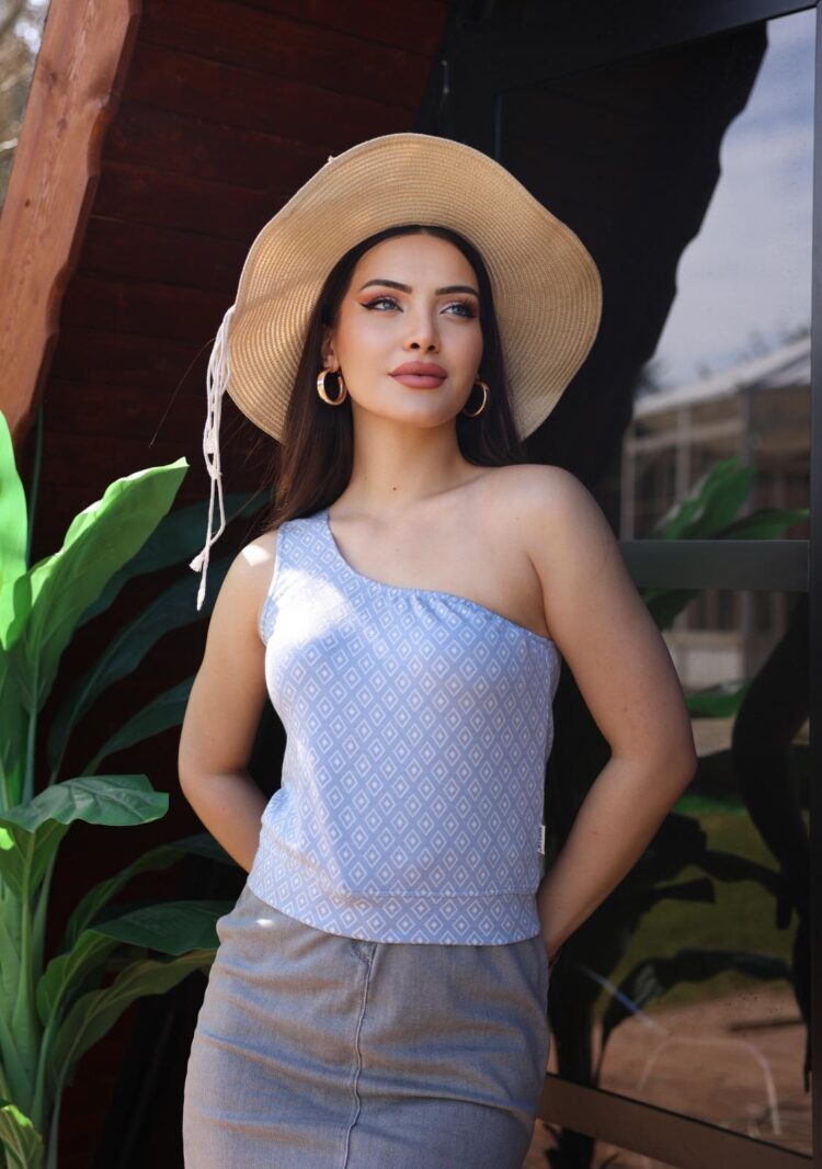 EdelleJacquard Single Sleeve Blouse