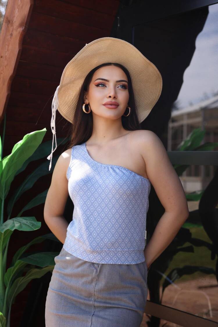 EdelleJacquard Single Sleeve Blouse