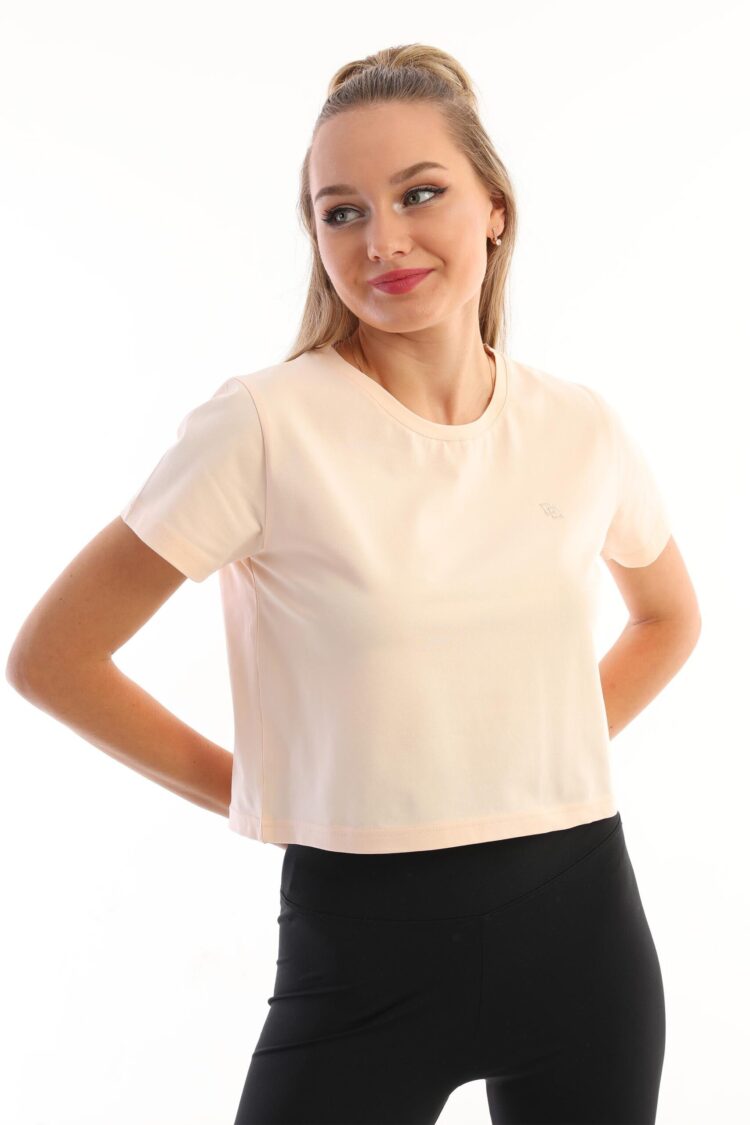 Crew Neck Crop Women's T-Shirt - EDELLE - Globality Store - Women Clothes Wholesale Turkey