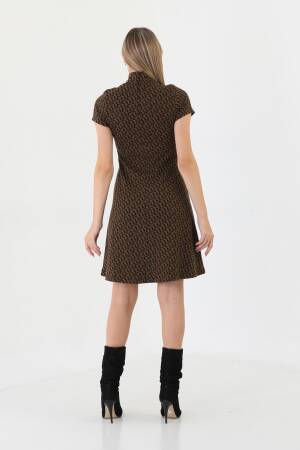 Jacquard Turtleneck Mini Dress - EDELLE - Globality Store - Women Clothes Wholesale Turkey
