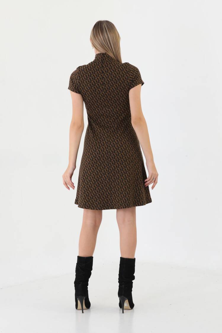 Jacquard Turtleneck Mini Dress