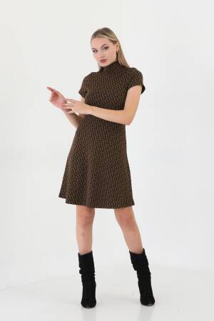 Jacquard Turtleneck Mini Dress - EDELLE - Globality Store - Women Clothes Wholesale Turkey