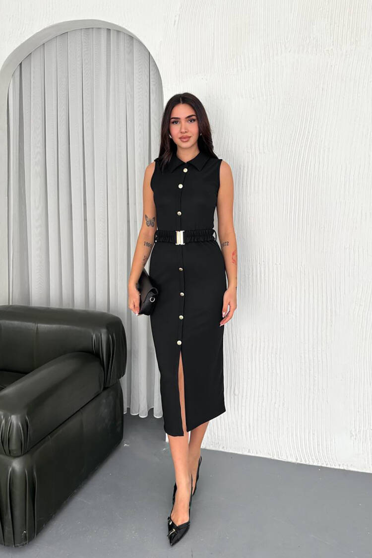 Button Detailed Shirt Dress - Mode Roy - Globality Store - Women Clothes Wholesale Turkey