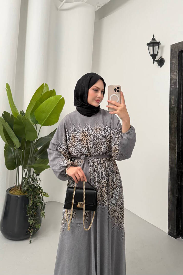 Leopard Print Chiffon Burkini Dress
