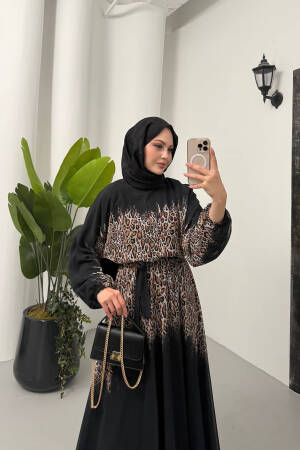 Leopard Print Chiffon Burkini Dress - Mode Roy - Globality Store - Women Clothes Wholesale Turkey