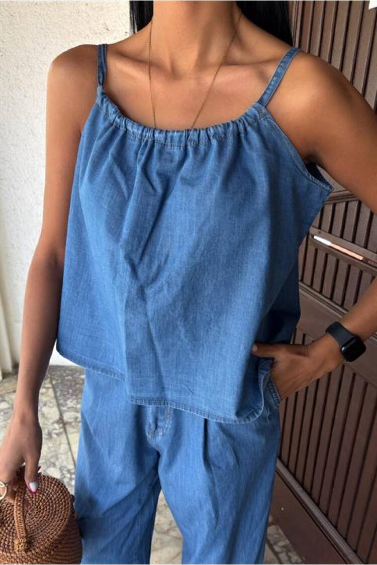 Tensel Suit With Front Drawstring
