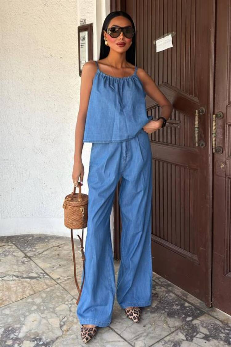 Tensel Suit With Front Drawstring - Sobe Istanbul - Globality Store - Women Clothes Wholesale Turkey