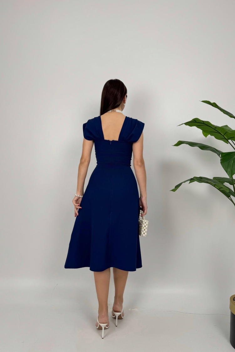 Chest Stripe Pearl Detail Dress