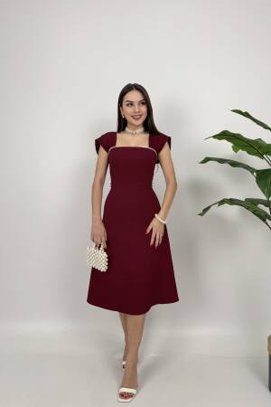 Chest Stripe Pearl Detail Dress - Miss Janell - Globality Store - Women Clothes Wholesale Turkey