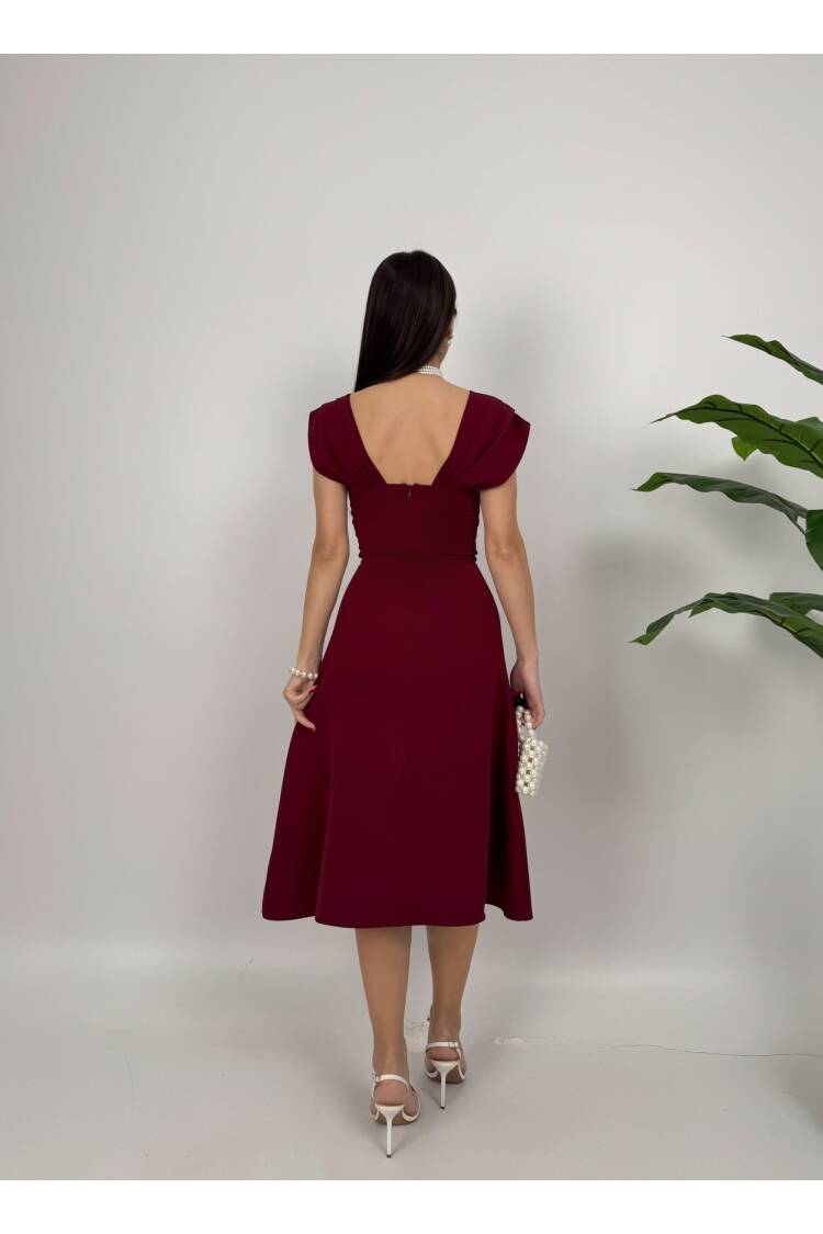 Chest Stripe Pearl Detail Dress