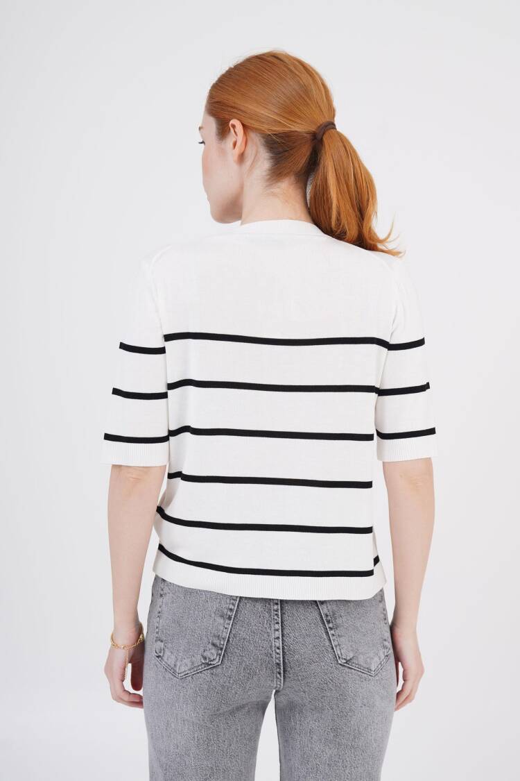 Striped Short SleeveWholesale Blouse